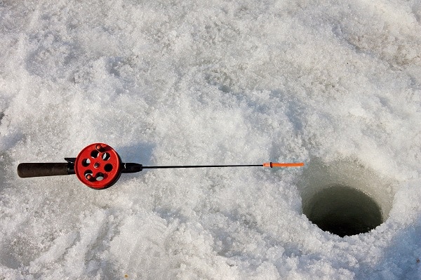 ice fishing rod hole