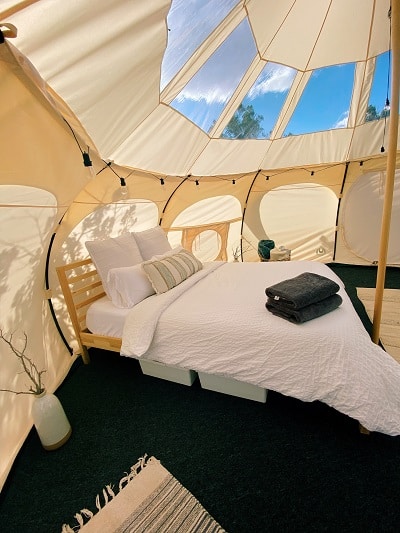 glamping insulated yurt bed
